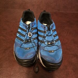 Blue and Black Athletic Shoes